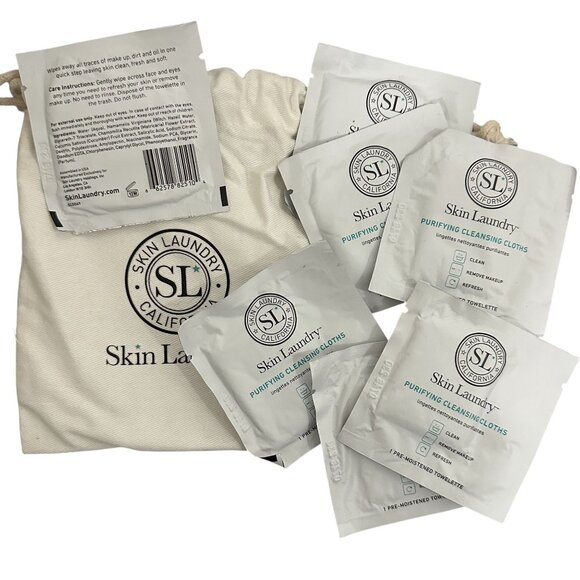 Skin Laundry Purifying Cleansing Cloths Pre Moistened Towelettes Set of 7 - Picture 1 of 3
